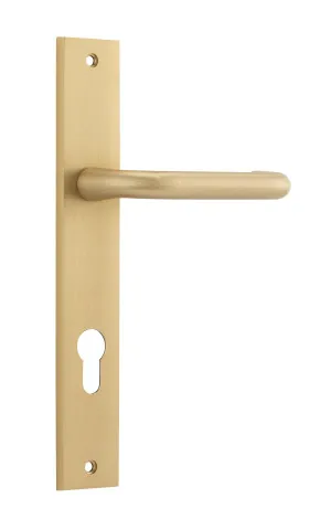 Oslo Lever - Rectangular - Brushed Brass - Entrance by Iver, a Door Hardware for sale on Style Sourcebook
