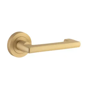 Baltimore Return Lever - Round Rose - Brushed Brass by Iver, a Door Hardware for sale on Style Sourcebook