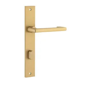 Baltimore Return Lever - Rectangular - Brushed Brass - Privacy by Iver, a Door Hardware for sale on Style Sourcebook