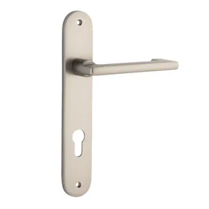 Baltimore Return Lever - Oval - Satin Nickel - Entrance by Iver, a Door Hardware for sale on Style Sourcebook