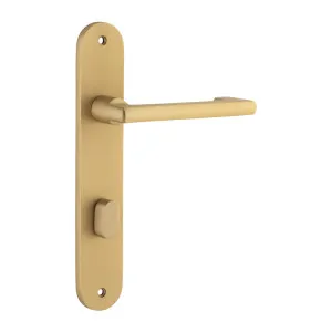 Baltimore Return Lever - Oval - Brushed Brass - Privacy by Iver, a Door Hardware for sale on Style Sourcebook