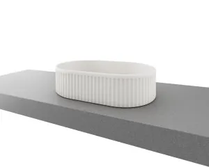 Oval Flute Basin 490mm White Matt by Timberline, a Basins for sale on Style Sourcebook