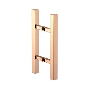 Square Double Pull Door Handle Ladder Style 310mm Polished Rose Gold by Estelle, a Door Knobs & Handles for sale on Style Sourcebook