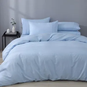 Caressa Stripe Quilt Cover Set - Microfibre, Single, Black - Canningvale by Canningvale, a Sheets for sale on Style Sourcebook