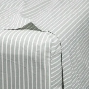 Modella Stripe Sheet Set - 100% Cotton, Super King, White - Canningvale by Canningvale, a Sheets for sale on Style Sourcebook