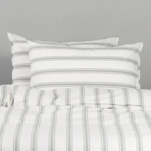 Modella Stripe Quilt Cover Set - 100% Cotton, Double, White - Canningvale by Canningvale, a Quilt Covers for sale on Style Sourcebook