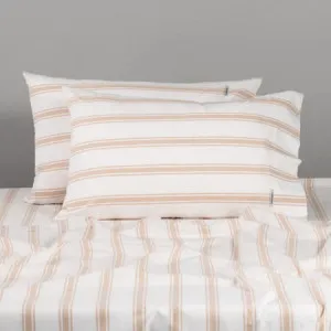 Modella Stripe Sheet Set - 100% Cotton, Double, White - Canningvale by Canningvale, a Sheets for sale on Style Sourcebook