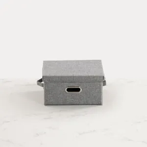 Classico Storage Box With Lid - Linen, Medium (37 x 27 x 26cm), Grey - Canningvale by Canningvale_Classico, a Sheets for sale on Style Sourcebook