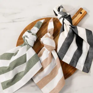 Cucina Stripe Napkin 6 Pack - 100% Cotton, Beige - Canningvale by Canningvale_Cucina, a Sheets for sale on Style Sourcebook