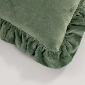Ruffle Cushion - 100% Cotton, Green - Canningvale by Canningvale, a Cushions, Decorative Pillows for sale on Style Sourcebook