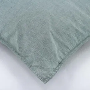 Vintage Cushion - Softwash Cotton, Medium, Misty Blue Melange - Canningvale by Canningvale, a Cushions, Decorative Pillows for sale on Style Sourcebook