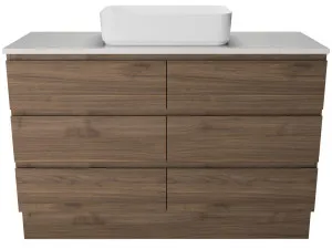 Ashton Vanity 1200mm Centre WG Basin SilkSurface AC Top Floor standing, Notaio Walnut by Timberline, a Vanities for sale on Style Sourcebook