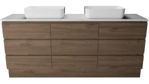Ashton Vanity 1800mm Double WG Basins SilkSurface AC Top Floor standing, Notaio Walnut by Timberline, a Vanities for sale on Style Sourcebook