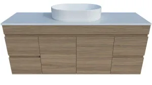 Bargo Vanity 1500mm Centre WG Basin SilkSurface AC Top Wall hung, Prime Oak by Timberline, a Vanities for sale on Style Sourcebook