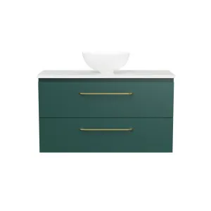 Billie Vanity 900mm Centre WG Basin SilkSurface AC Top Wall hung, Emerald Green Satin by Timberline, a Vanities for sale on Style Sourcebook