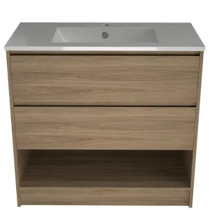 Kansas Vanity 900mm Centre Bowl Alpha Top Floor standing, Elegant Oak by Timberline, a Vanities for sale on Style Sourcebook