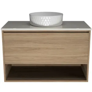 Kansas Vanity 900mm Centre WG Basin SilkSurface AC Top Wall hung, Elegant Oak by Timberline, a Vanities for sale on Style Sourcebook