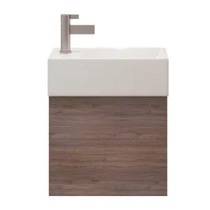 Lottie Vanity 480mm Left Bowl Liberty Top Wall hung, Notaio Walnut by Timberline, a Vanities for sale on Style Sourcebook