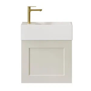 Lottie Vanity 480mm Left Bowl Liberty Top Wall hung, Upgraded, Hog Bristle Half Satin by Timberline, a Vanities for sale on Style Sourcebook