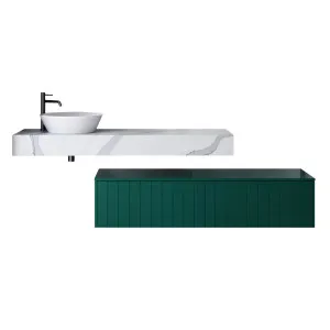 Milan Cabinet + Floating Top 1500mm Left WG Basin SilkSurface 140mm Bailey AC Top Wall hung, Upgraded, Emerald Green Satin by Timberline, a Vanities for sale on Style Sourcebook