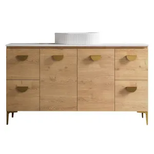 Nevada Vanity 1500mm Centre WG Basin SilkSurface AC Top On Legs, Upgraded, Planked Urban Oak by Timberline, a Vanities for sale on Style Sourcebook