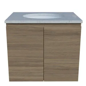 Nevada Vanity 600mm Centre WG Basin SilkSurface UC Top Wall hung, Prime Oak by Timberline, a Vanities for sale on Style Sourcebook