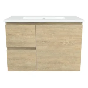 Nevada Vanity 750mm Centre Bowl Alpha Top Wall hung, Rural Oak by Timberline, a Vanities for sale on Style Sourcebook