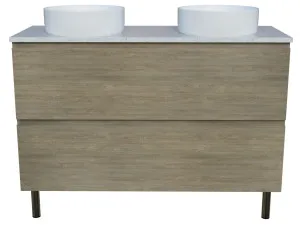 Nevada Plus Vanity 1200mm Double WG Basins SilkSurface AC Top On Legs, Rural Oak by Timberline, a Vanities for sale on Style Sourcebook