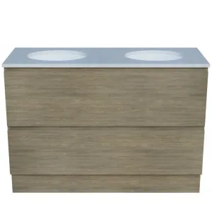 Nevada Plus Vanity 1200mm Double WG Basins SilkSurface UC Top Floor standing, Rural Oak by Timberline, a Vanities for sale on Style Sourcebook