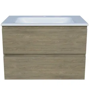 Nevada Plus Vanity 750mm Centre Bowl Stadium Top Wall hung, Rural Oak by Timberline, a Vanities for sale on Style Sourcebook