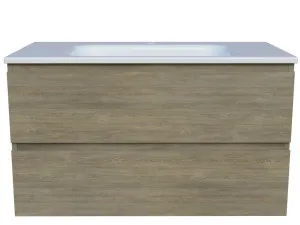 Nevada Plus Vanity 900mm Centre Bowl Stadium Top Wall hung, Rural Oak by Timberline, a Vanities for sale on Style Sourcebook