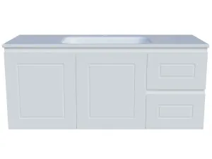 Nevada Classic Vanity 1200mm Centre Bowl Stadium Top Wall hung, White Satin by Timberline, a Vanities for sale on Style Sourcebook