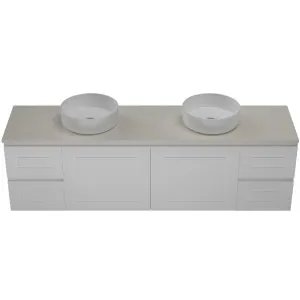 Nevada Classic Vanity 1800mm Double WG Basins SilkSurface AC Top Wall hung, White Satin by Timberline, a Vanities for sale on Style Sourcebook