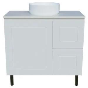 Nevada Classic Vanity 900mm Centre WG Basin SilkSurface AC Top On Legs, White Satin by Timberline, a Vanities for sale on Style Sourcebook