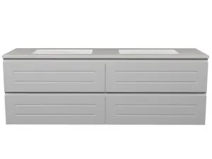 Nevada Plus Classic Vanity 1500mm Double WG Basins SilkSurface UC Top Wall hung, Light Grey Satin by Timberline, a Vanities for sale on Style Sourcebook