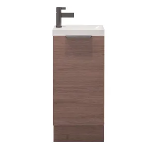 Ollie Vanity 400mm Left Bowl Nano Top Floor standing, Florentine Walnut by Timberline, a Vanities for sale on Style Sourcebook