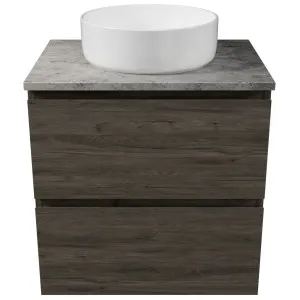 Oxbow Vanity 600mm Centre WG Basin SilkSurface AC Top Wall hung, Antico Oak by Timberline, a Vanities for sale on Style Sourcebook