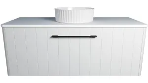 Saba Vanity 1200mm Centre WG Basin SilkSurface AC Top Wall hung, White Satin by Timberline, a Vanities for sale on Style Sourcebook