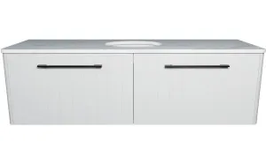 Saba Vanity 1500mm Centre WG Basin SilkSurface UC Top Wall hung, White Satin by Timberline, a Vanities for sale on Style Sourcebook