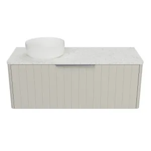 Saba Vanity 1200mm Left WG Basin SilkSurface AC Top Wall hung, Grey Beige Satin by Timberline, a Vanities for sale on Style Sourcebook
