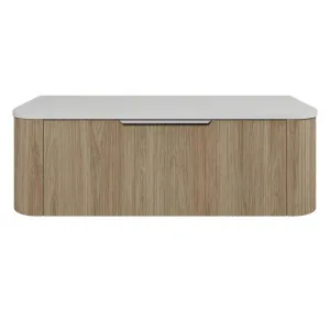 Santos Vanity 1200mm Centre WG Basin SilkSurface AC Top Wall hung, Prime Oak by Timberline, a Vanities for sale on Style Sourcebook