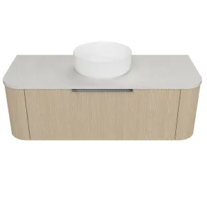 Santos Vanity 1200mm Centre WG Basin SilkSurface AC Top Wall hung, Coastal Oak by Timberline, a Vanities for sale on Style Sourcebook