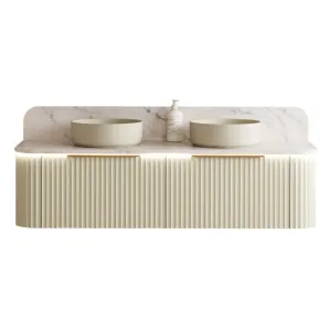 Santos Vanity 1500mm Double Basins SilkSurface AC Top Wall hung, Upgraded, Hog Bristle Half Satin by Timberline, a Vanities for sale on Style Sourcebook