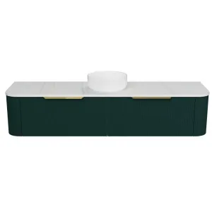 Santos Vanity 1800mm Centre WG Basin SilkSurface AC Top Wall hung, Emerald Green Satin by Timberline, a Vanities for sale on Style Sourcebook