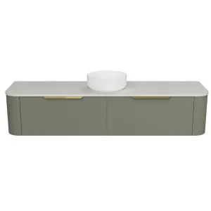 Santos Vanity 1800mm Centre WG Basin SilkSurface AC Top Wall hung, Olive Satin by Timberline, a Vanities for sale on Style Sourcebook