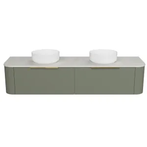 Santos Vanity 1800mm Double WG Basins SilkSurface AC Top Wall hung, Olive Satin by Timberline, a Vanities for sale on Style Sourcebook