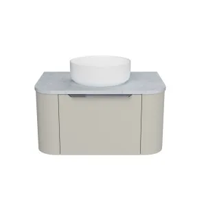 Santos Vanity 750mm Centre WG Basin SilkSurface AC Top Wall hung, Grey Beige Satin by Timberline, a Vanities for sale on Style Sourcebook