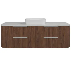 Socoa Vanity 1800mm Centre WG Basin SilkSurface AC Top Wall hung, Florentine Walnut by Timberline, a Vanities for sale on Style Sourcebook