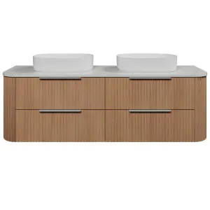 Socoa Vanity 1800mm Double WG Basins SilkSurface AC Top Wall hung, Tassie Oak by Timberline, a Vanities for sale on Style Sourcebook