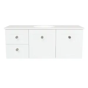 Victoria Vanity 1200mm Centre WG Basin SilkSurface UC Top Wall hung, White Satin by Timberline, a Vanities for sale on Style Sourcebook